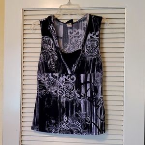 JKLA CALIFORNIA BLACK/WHITE SLEEVELESS TOP